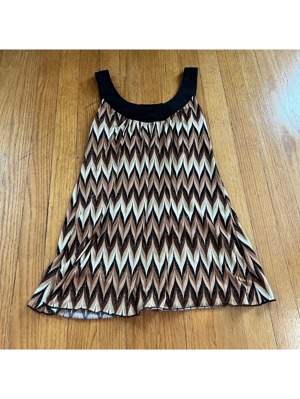 Vintage Y2K retro glittery going out tank top stripe chevron
